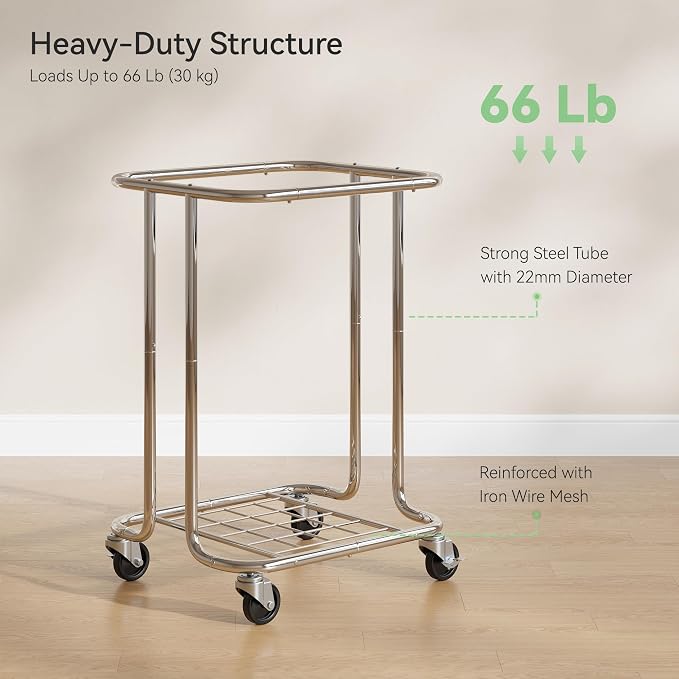 Laundry Basket with Wheels 150L/40Gal, Rolling Laundry Hamper with Steel Fram - Image 6