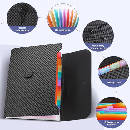 File Organizer, 13-Pocket Expanding Folder + Large Accordion Divider | Great - Image 4