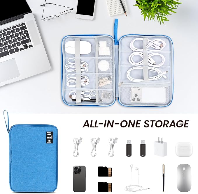 Large Slim Cable Organizer Travel Case, Single-Layer Electronic Accessories - Image 6