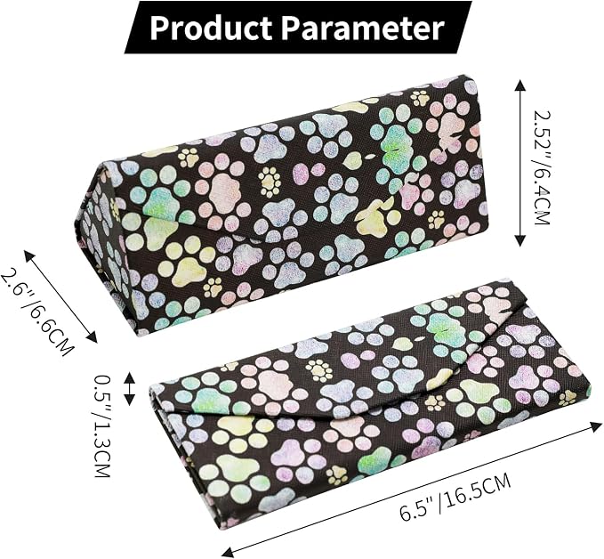 Foldable Glasses Case, Magnetic PU Leahter Sunglasses Case, Cute Hard Shell - Image 6