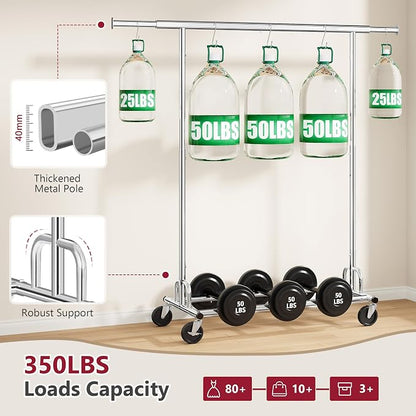 Tajsoon Clothing Rack Heavy Duty Clothes Rack Load 350 LBS, Rolling Clothes - Image 4