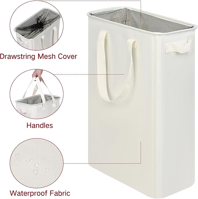 efluky Slim Laundry Basket, Narrow Laundry Hamper - Image 5