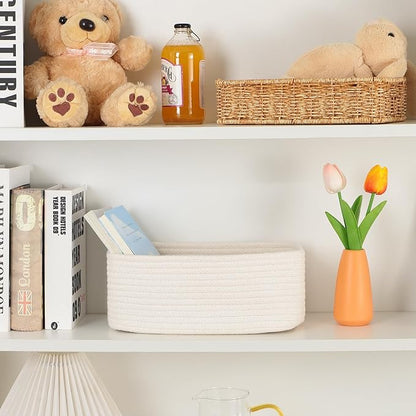 Small Storage Baskets for Organizing | Closet Organizer Bins | Shelf Toy Basket - Image 6
