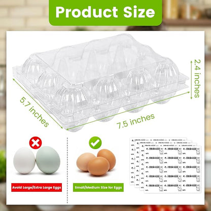 LOVEINUSA 60 Pack 12-Count Clear Plastic Egg Cartons - Image 2