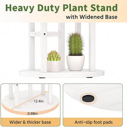 LASZOLA 5 Tiered Wood Plant Stand Indoor Corner, Flower Holder Rack Tall - Image 4