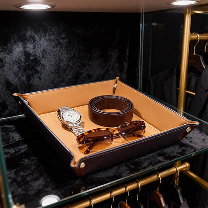siduater Valet Tray Desktop Storage Organizer, Vegan Leather Catchall Tray - Image 5