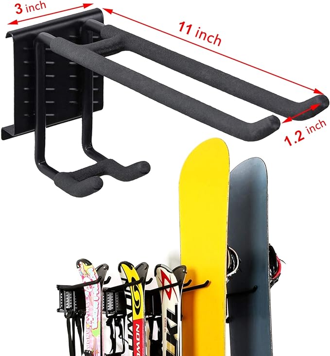 WALMANN Garage Storage Organization System Ski Wall Rack Up to 10 Pairs of Skis - Image 3