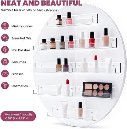 Wall Mount Nail Polish Organizer, Wood Nail Polish Rack w/Acrylic Barrier - Image 4