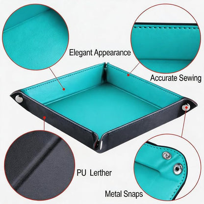 Valet Tray Desktop Storage Organizer – Vegan Leather Catchall Tray Bedside - Image 5