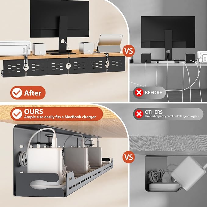 Univivi Under Desk Cable Management Tray - Image 3