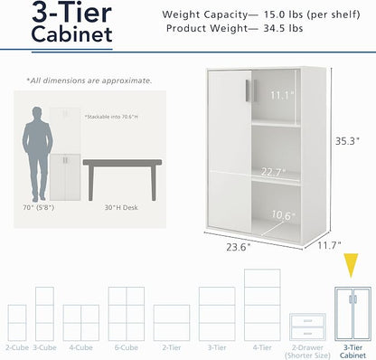 Homes: Inside + Out Apexa 3-Tier Stackable Wood Bookcase - Image 3