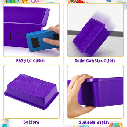 Hoteam 10 Pcs Flat Storage Organizer Tray Bin Paper Tray - Image 2