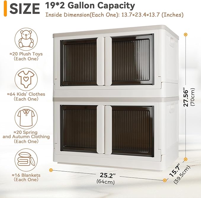 Storage Box, Cabinet with Lids, Extra Large Useful Box, 19 Gallons Capacity - Image 2
