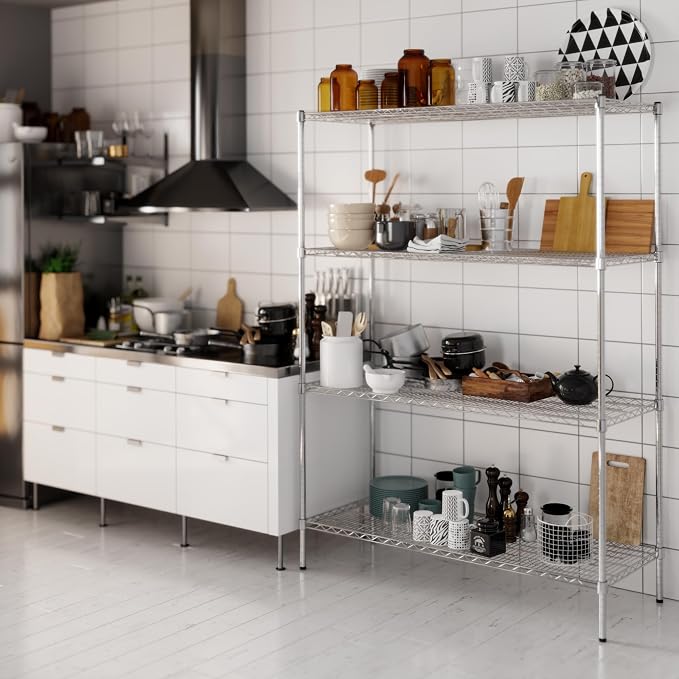 21" Deep x 54" Wide x 74" Height Wire Shelving Kit | 4-Tier | NSF Commercial - Image 7
