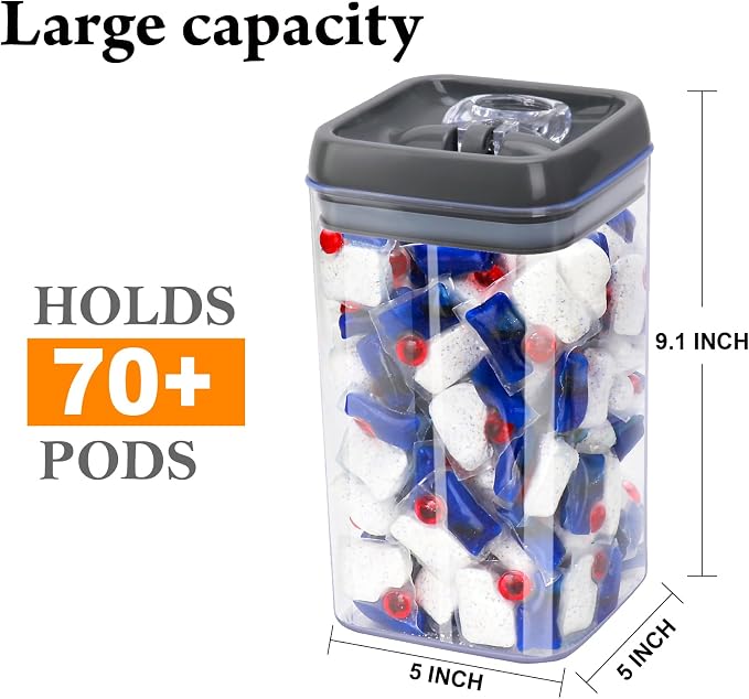 Dishwasher Pod Holder with Lid Laundry Pods Organizer 2.3L Large Capacity - Image 2