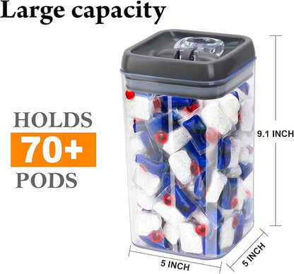 Dishwasher Pod Holder with Lid Laundry Pods Organizer 2.3L Large Capacity - Image 2