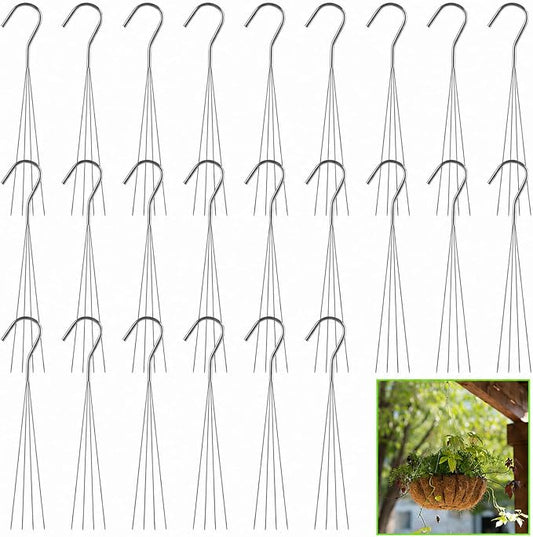 24 Pack Chain for Hanging Plants, 24 inch 4 Point Wire Plant Hangers for by EATHEATY