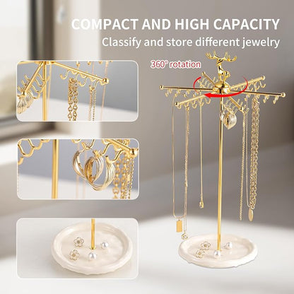 Necklace Holder Jewelry Stand, Rotating Necklace Holder Organizer - Image 6