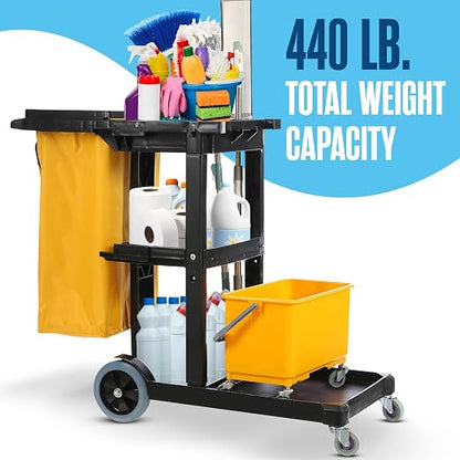 Houseables Cleaning Cart, Janitorial Cart, Cleaning Caddy - Image 3