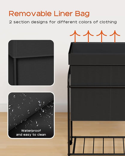 Laundry Basket with Wheels, Rolling Laundry Hamper, Laundry Sorter with - Image 5