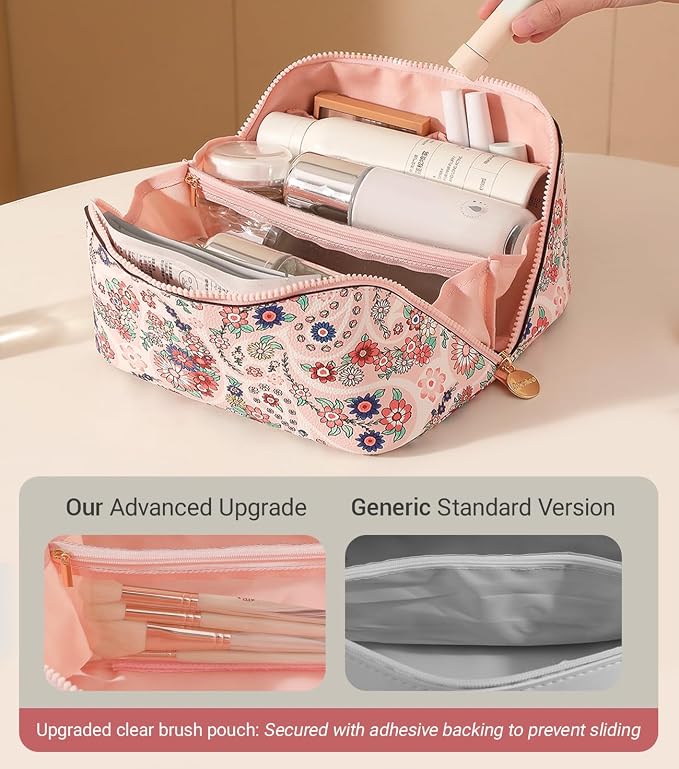 Aveniee Travel Makeup Bag for Women, Large Cosmetic Organizer - Image 3