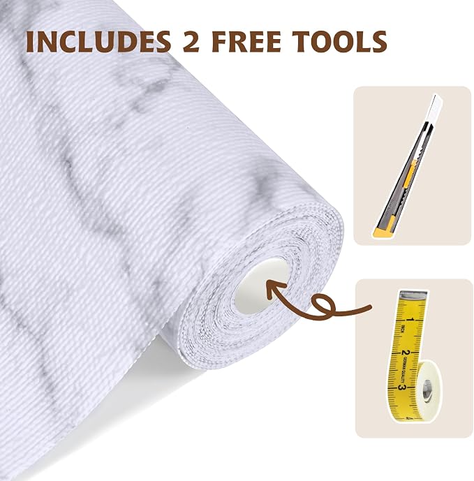 Shelf Liners for Kitchen Cabinets 12in x 20FT, Non Adhesive Drawer Liner Marble - Image 6
