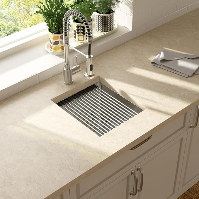 Lordear 15x17 Inch Undermount Kitchen Sink Bar Prep Sink 16 Gauge Stainless - Image 2