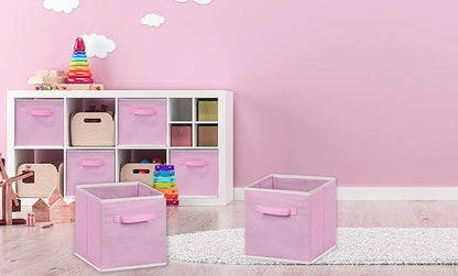 Simple Houseware Foldable Cube Storage Bins, 11-Inch Pink - Image 3