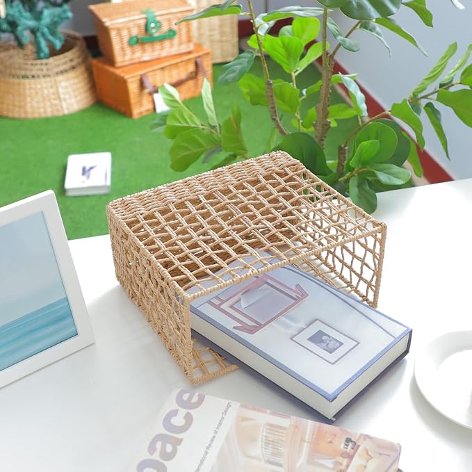 YRMT Magazine Holder Paper Rope Woven Storage Basket - Image 5