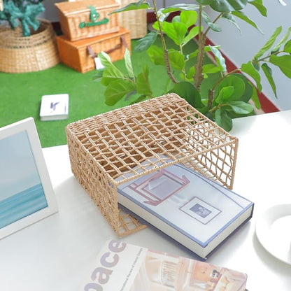YRMT Magazine Holder Paper Rope Woven Storage Basket - Image 5