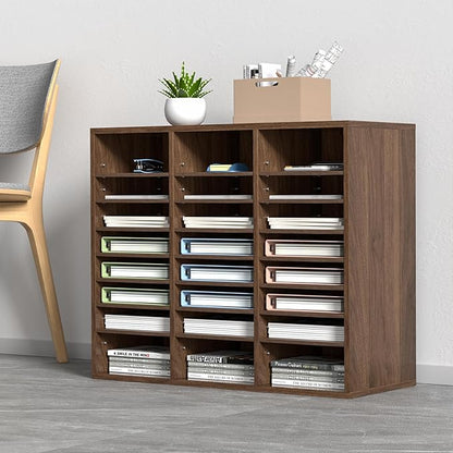 VEVOR 24-Compartment Office Mailbox, Adjustable Shelves, Wood Literature Sorter by VEVOR
