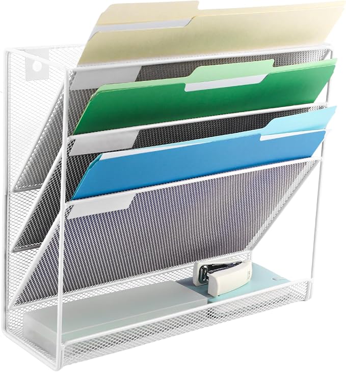 EASEPRES Desk File Organizer Mesh 4-Tier, Hanging Wall Mount Document - Image 7