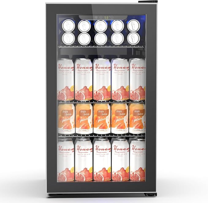 26 Bottle Wine Cooler 130 Can Beverage Refrigerator, Small Freestanding Cabinet by Electactic