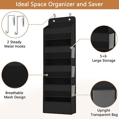 1 Pack 5-Tier Over the Door Organizer, Heavy-Duty Large Deep Pocket Hanging - Image 5