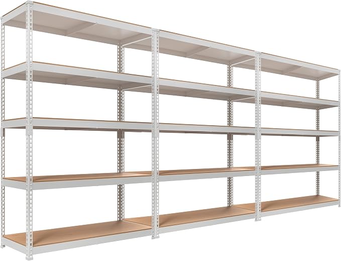 HOMEDANT 5 Tier Storage Shelves Adjustable Laminated Boltless Garage Metal by TheBestOrganizingSolution