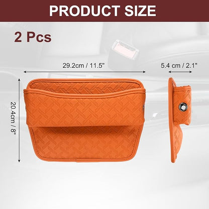 HARFINGTON 2pcs Car Seat Gap Filler Organizer 11.5 x 8 x 2.1 Inch Leather - Image 2