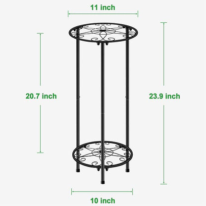 CASIMR Plant Stand Indoor Outdoor, Metal Rustproof Flower Shelf 2 Tier 23.9 inch - Image 5