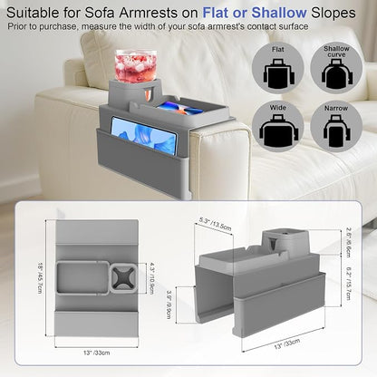 KindGa Couch Cup Holder Tray，Super Large Silicone Sofa Armrest Tray - Image 2