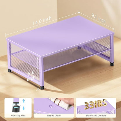 Desk Organizers and Accessories, 2-Tier Metal Computer Monitor Stand Riser - Image 7