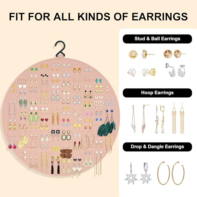 Earring Organizer, Hanging Earring Holder Holds Up to 128 Pairs, Stud Earring - Image 2