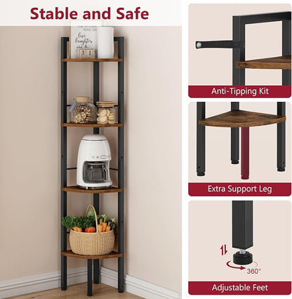 Tajsoon Corner Shelf Stand 4 Tier 48.5" - Image 5