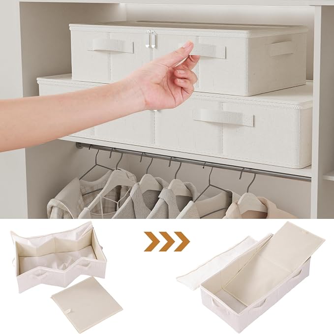 Underbed Storage Bins Compartment, Foldable Under Bed Boxes Organizer, Cube - Image 7