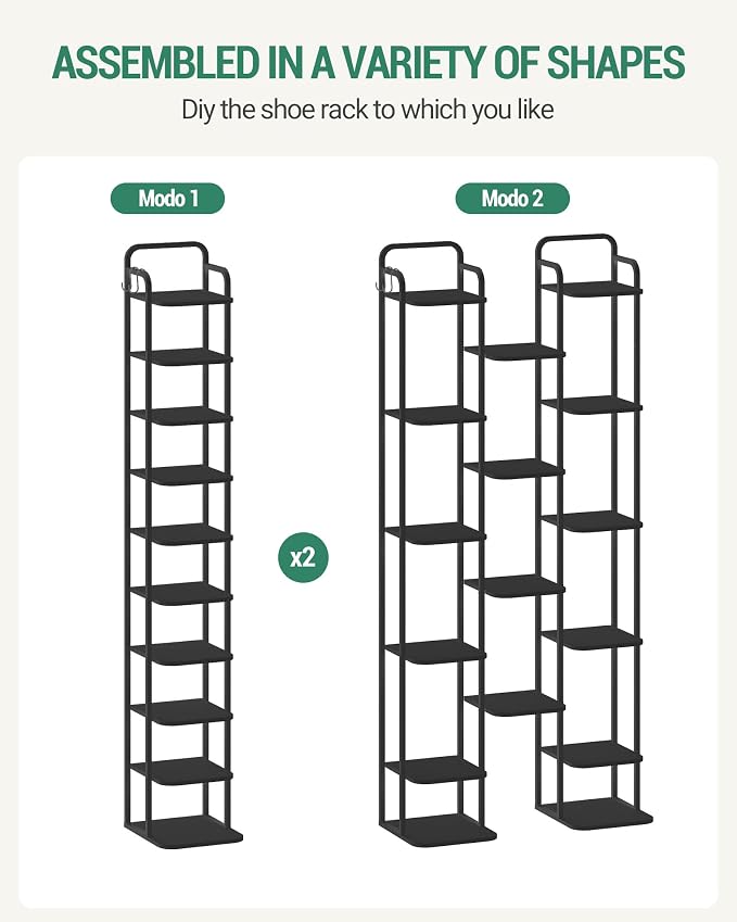Hzuaneri Vertical Shoe Rack, Shoe Shelves, Wood Shoe Organizer - Image 5
