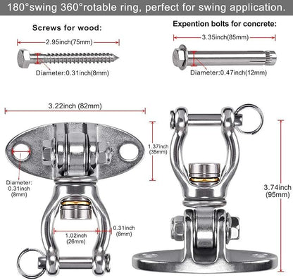 SELEWARE Silent Bearing Swivel Swing Hanger Stainless Steel Swing Hook Ceiling - Image 4