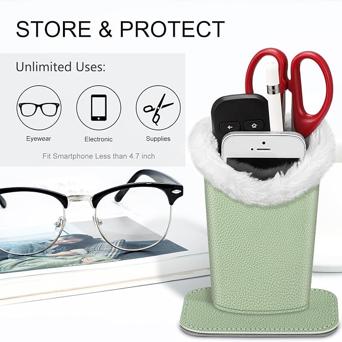 Fintie Plush Lined Eyeglasses Holder, Glasses Stand Case, Anti-scratch Glasses - Image 5