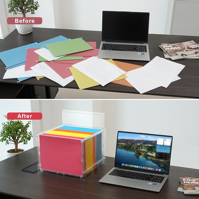 UMAIL File Box, Hanging File Organizer, Portable Storage Bins - Image 8