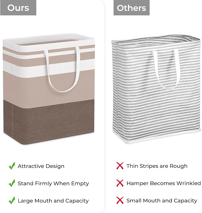 HomeHacks 2-Pack Large Laundry Basket, Waterproof, Freestanding Laundry Hamper - Image 3
