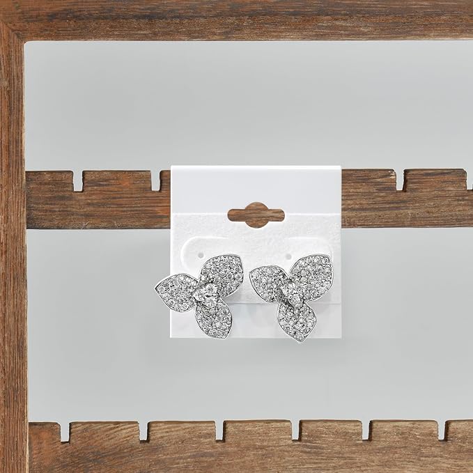 MOOCA 100 pieces of 1.5 x 1.5 inches Plain White Hanging Earring Cards Holder - Image 6