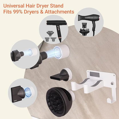 Hair Dryer Holder, Hair Dryer Holder Wall Mounted Self Adhesive Hairdryer - Image 3