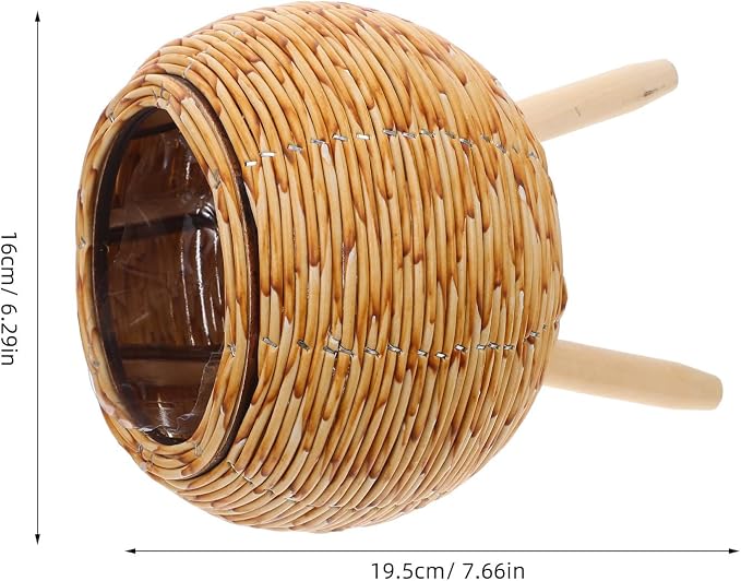 Plant Pot Rack Woven Rattan Flower Basket Stand Indoor Planter Holder - Image 2